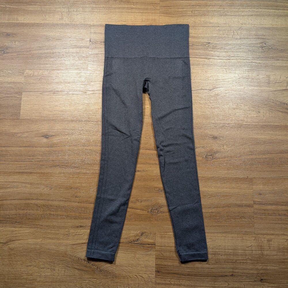 Spanx Look at Me Now Seamless Leggings Women Medium Gray High Waist Firm Control